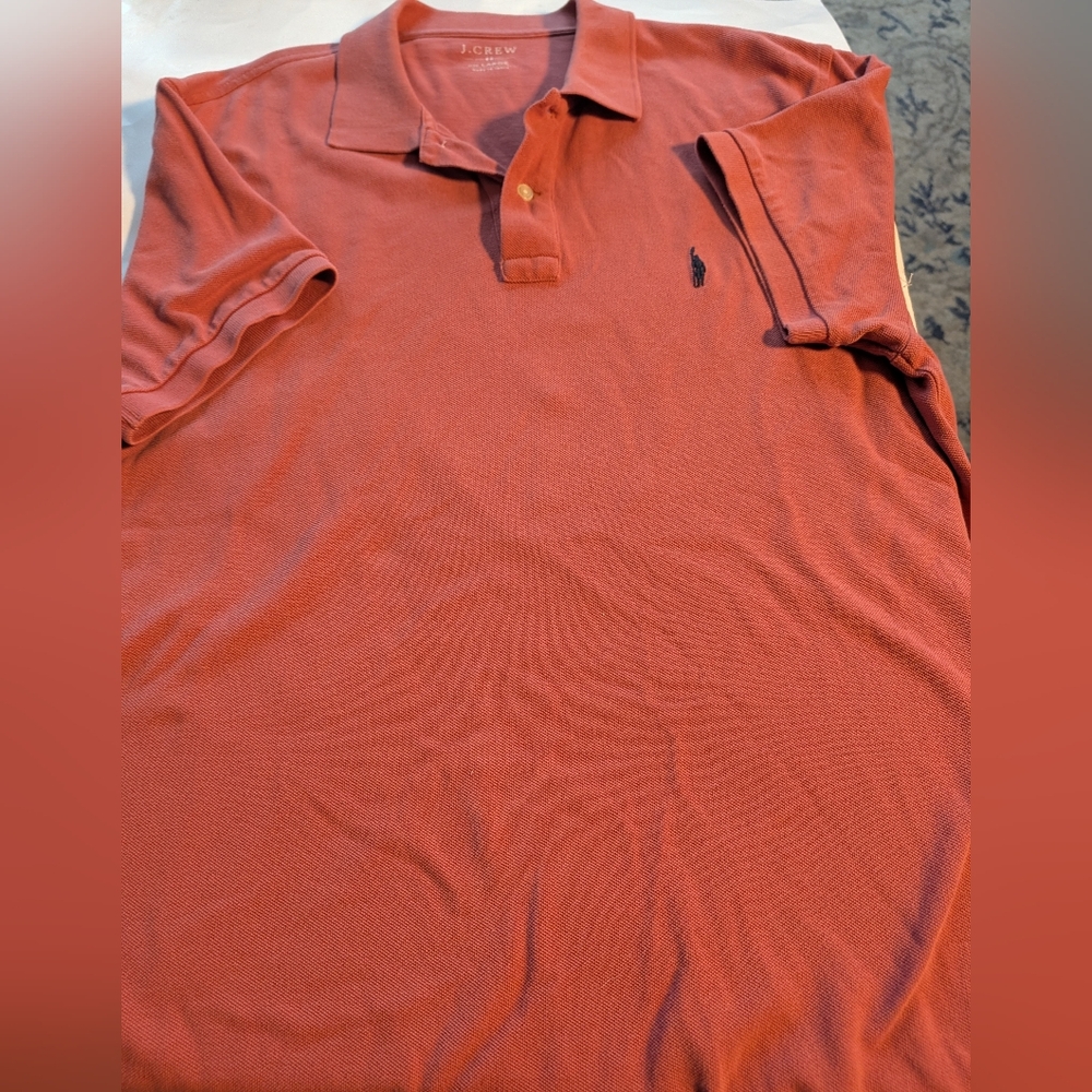 J.Crew Men's Polo Short Sleeve Shirt Men's Large Peach Coral